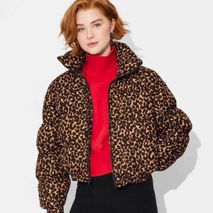 Wild Fable Leopard Print Puffer Jacket